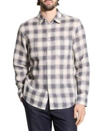 Theory Irving Long Sleeve Linen Shirt in Ombre Check Bloomingdale39s at Bloomingdales