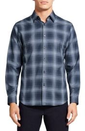 Theory Irving Shade Cotton Flannel Button-Up Shirt at Nordstrom