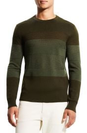 Theory Kamren Colorblock Merino Wool Crewneck Sweater in Baltic/Bering  at Nordstrom