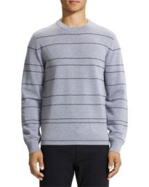 Theory Kenny Merino Wool Blend Stripe Crewneck Sweater Bloomingdales at Bloomingdales