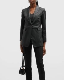 Theory Leather Blazer at Neiman Marcus