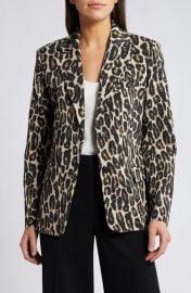 Theory Leopard Print Wool Blend Jacket at Nordstrom