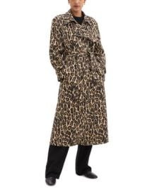 Theory Leopard Print Wool Trench Coat Bloomingdales at Bloomingdales