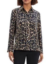 Theory Leopard Straight Blouse Bloomingdales at Bloomingdales