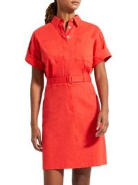 Theory Linen-Blend Mini Shirtdress on SALE at Saks Off 5th