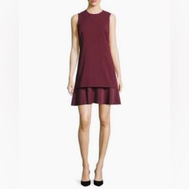 Theory Malkan Flared Hem Dress in Red at Saks Off 5th