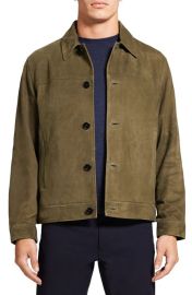 Theory Mens Amos Suede Trucker Jacket at Nordstrom