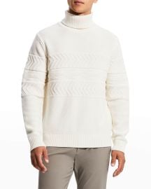 Theory Mens Geometric Turtleneck Sweater at Neiman Marcus