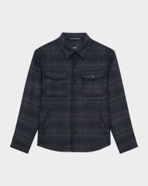 Theory Menx27s Wool-Cashmere Plaid Overshirt at Neiman Marcus