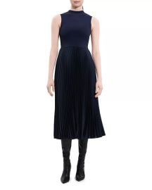 Theory Mixed Media Pleated Dress Bloomingdales at Bloomingdales