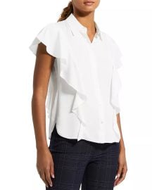 Theory Modern Silk Ruffle Top   Bloomingdales at Bloomingdales