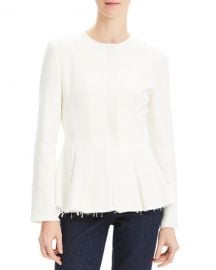 Theory Movement Fitted Raw-Edge Peplum Jacket at Neiman Marcus