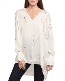 Theory Nature Long-Sleeve Fluid Charmeuse Tunic at Neiman Marcus