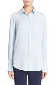 Theory Nijee Silk Shirt in Classic Blue at Nordstrom