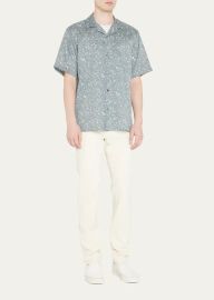 Theory Noll Geo Floral Camp Shirt at Bergdorf Goodman