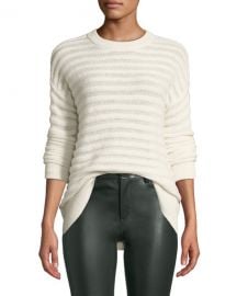 Theory Novelty-Stripe Cashmere Pullover Sweater at Neiman Marcus