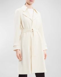 Theory Oaklane Trench in Rice at Neiman Marcus