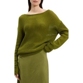Theory Open Neck Pima Cotton Sweater at Nordstrom
