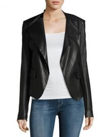 Theory Peplum Jacket Leather Jacket  Black   Neiman Marcus at Neiman Marcus