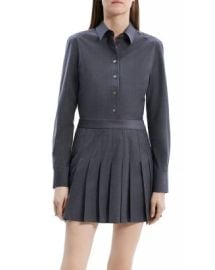 Theory Pleated Mini Shirt Dress Bloomingdales at Bloomingdales