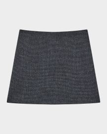 Theory Plush Tweed Virgin Wool Mini Skirt at Neiman Marcus