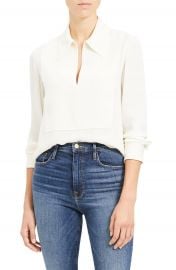 Theory Popover Classic Silk Blouse Nordstrom at Nordstrom