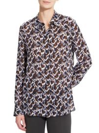 Theory Printed Silk Blouse at Saks Off 5th