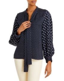 WornOnTV: Nikki’s navy blue mixed print blouse on The Young and the ...