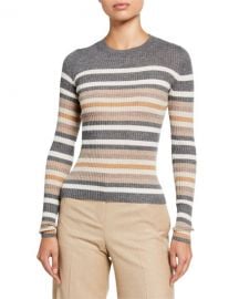 Theory Regal Cashmere Striped Crewneck Sweater at Neiman Marcus