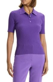 Theory Rib Sweater Polo at Nordstrom