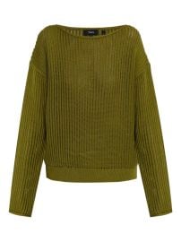 Theory Ribbed Pima Cotton Sweater Green at Farfetch