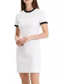 Theory Ringer Crewneck Shift Minidress at Saks Fifth Avenue