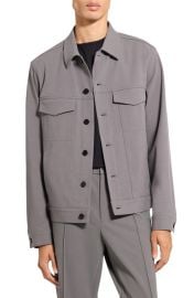 Theory River Cotton Blend Twill Trucker Jacket at Nordstrom