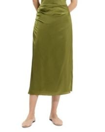 Theory Ruched Midi Skirt in Crushed Satin Bloomingdales at Bloomingdales