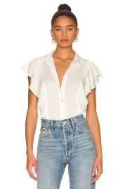 Theory Ruffle Sleeve Silk Blouse at Revolve