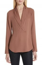 Theory Shawl Collar Silk Blouse   Nordstrom at Nordstrom