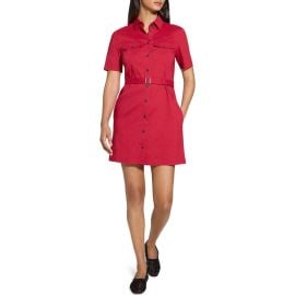 Theory Short Sleeve Belted Shirtdress at Nordstrom
