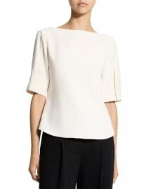 Theory Short Sleeve Boatneck Top Bloomingdalex27s Women at Bloomingdales