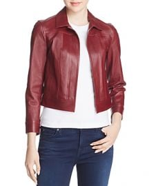 Theory Shrunken Leather Jacket In Deep Mulberry at Bloomingdales