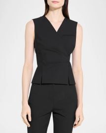 Theory Shrunken Wrap Vest at Neiman Marcus