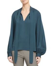 Theory Silk Blouson Sleeve Top   Bloomingdales at Bloomingdales