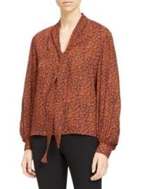 Theory Silk Blouson Sleeve Top on SALE at Saks Off 5th