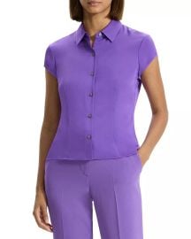 Theory Silk Cap Sleeve Shirt Bloomingdales at Bloomingdales