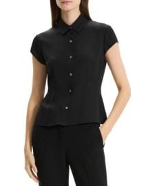 Theory Silk Cap Sleeve Shirt Bloomingdales at Bloomingdales