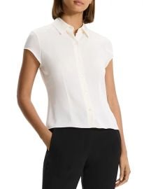 Theory Silk Cap Sleeve Shirt Bloomingdales at Bloomingdales