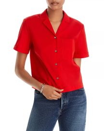 Theory Silk Short Sleeve Camp Shirt Bloomingdales at Bloomingdales