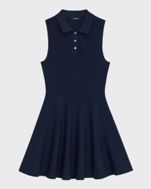 Theory Sleeveless Polo Dress in Midnight at Neiman Marcus