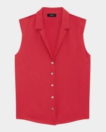 Theory Sleeveless Silk Woven Shirt at Neiman Marcus