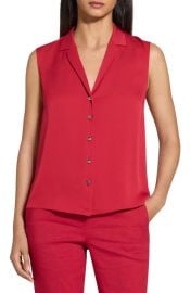 Theory Sleeveless Silk Woven Shirt at Nordstrom