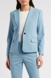 Theory Slim Fit Stretch Wool One Button Blazer at Nordstrom